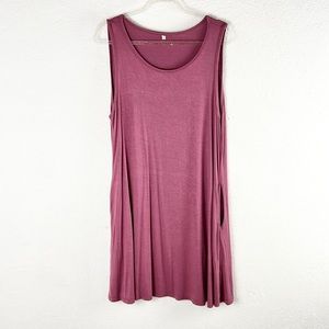 🌸Mauve Sleeveless Tank Top Dress w/Side Pockets🌸
